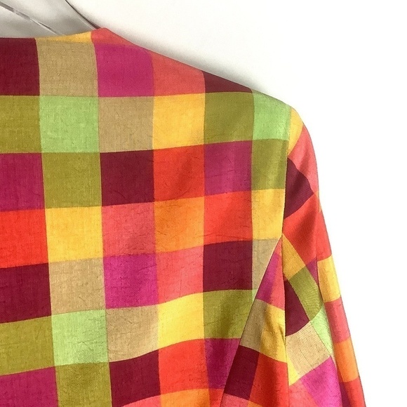 VINCI Vintage‎ Colorblock Gangnam Lined Silk Duster Coatigan Jacket - Picture 12 of 14